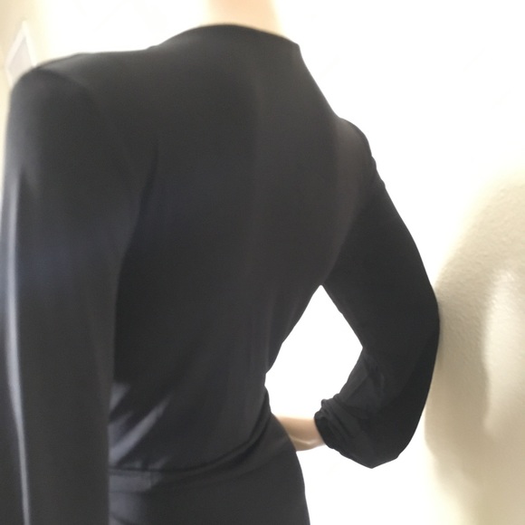 Classic Black Wrap Midi Dress - Picture 8 of 11
